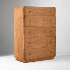 Open Box: Pierce &amp; Ward Burl Wood 5-Drawer Dresser (36") - Light Nutmeg