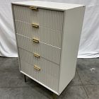 Open Box: Quinn Lacquer 5-Drawer Dresser - Haze, Antique Brass