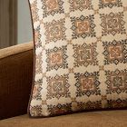 Lone Fox Cross-Stitch Floral Tiles Pillow Cover