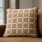 Lone Fox Cross-Stitch Floral Tiles Pillow Cover