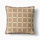 Lone Fox Cross-Stitch Floral Tiles Pillow Cover