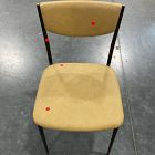 Open Box: Alessio Leather Dining Chair - Ludlow Leather Cumin, Antique Textured Bronze, Champagne Bronze Accent
