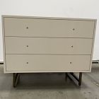 Open Box: Lilia Rectangle Nightstand (33") - Matte Alabaster, Golden Brass