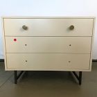Open Box: Lilia Rectangular Nightstand (33") - Matte Alabaster, Aged Brass, Golden Brass
