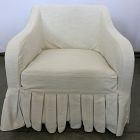 Open Box: Robin Pleated Skirt Glider - Performance Yarn Dyed Linen Weave Alabaster