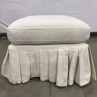 Open Box: Robin Pleated Skirt Storage Ottoman - Performance Yarn Dyed Linen Weave