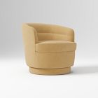 Open Box: Viv Swivel Chair - Deluxe Velvet Camel