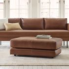 Haven Leather Rolling Square Ottoman