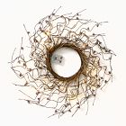 Pre-Lit Lone Fox Faux Twisty Stick Wreath (28")