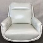 Open Box: Bowden Swivel Chair - Sierra Leather Snow, Brushed Nickel