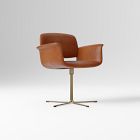 Open Box: Nelson Leather Swivel Office Chair - Saddle Leather Nut, Champagne Bronze