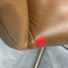 Open Box: Nelson Leather Swivel Office Chair - Saddle Leather Nut, Champagne Bronze