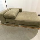 Open Box: Landon Right Arm Chaise - Performance Chenille Crossweave Elm, Textured Antique Bronze