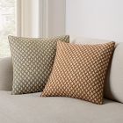 Reversible Block Print Floral Pillow Cover