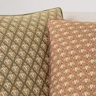 Reversible Block Print Floral Pillow Cover