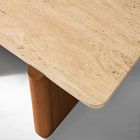 Travertine Solid Wood Coffee Table (48")