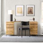 Industrial Solid Wood Modular Desk w/ 2 File Cabinets (64")