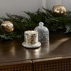 Silver Shimmer Metallic Cloche Candles - Balsam Cedar