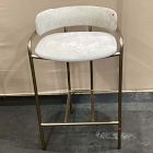 Open Box: Lenox Counter Stool (26"H) - Performance Distressed Velvet Sand, Champagne Bronze Frame