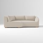 Open Box: Aviana Right-Arm Wedge Return Sofa - Performance Distressed Velvet Sand, Cool Walnut