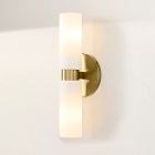 Weston Smooth Glass Indoor/Outdoor Double Short Sconce (16")