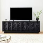 Carved Pattern Solid Wood Media Console (60"&ndash;80")