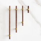 Modernist Wood &amp; Antique Brass Hardware