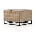 Carved Mango Wood Storage Coffee Table (24")