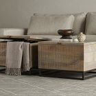 Carved Mango Wood Storage Coffee Table (24")