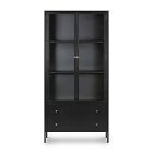 Bronzed Iron Tall Glass Cabinet (40")