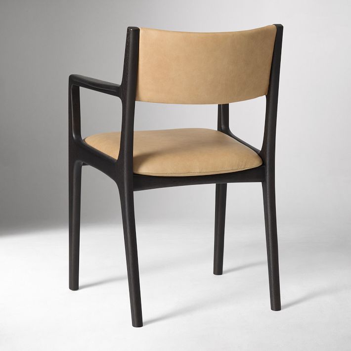 Damon Cafe Leather Dining Arm Chair | West Elm
