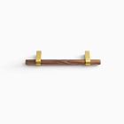 Modernist Wood &amp; Antique Brass Hardware