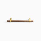 Modernist Wood &amp; Antique Brass Hardware