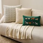 Embroidered Pups Pillow Cover &amp; Throw Set