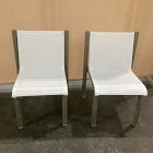 Open Box: Cusco Outdoor Textilene Stacking Dining Chair, Set of 2 - Weathered Gray, White