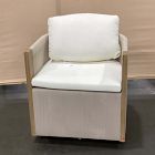 Open Box: Porto Outdoor Swivel Dining Chair - Crosshatch Weave Alabaster, Woven Bone Cording, Reef Base