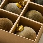 Medium Flocked Ball Ornaments (Set of 9) - Pine