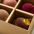 Large Flocked Ball Ornaments (Set of 4) - Plum