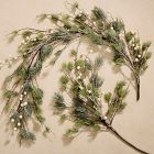 Pre-Lit Faux Frosted White Berry Pine Branch &amp; Garland Collection