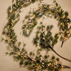 Pre-Lit Faux Frosted White Berry Pine Branch &amp; Garland Collection
