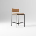 Open Box: Freeman Leather Counter Stool (26"H) - Ludlow Leather Cumin, Textured Antique Bronze