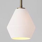 Open Box: Sculptural Glass Shade, Geo Mini (6") - Milk