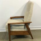 Open Box: Mid-Century Show Wood Recliner - Performance+ Yarn Dyed Linen Weave Sand