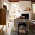 Archibald Lacquer &amp; Rattan Side Table (16")