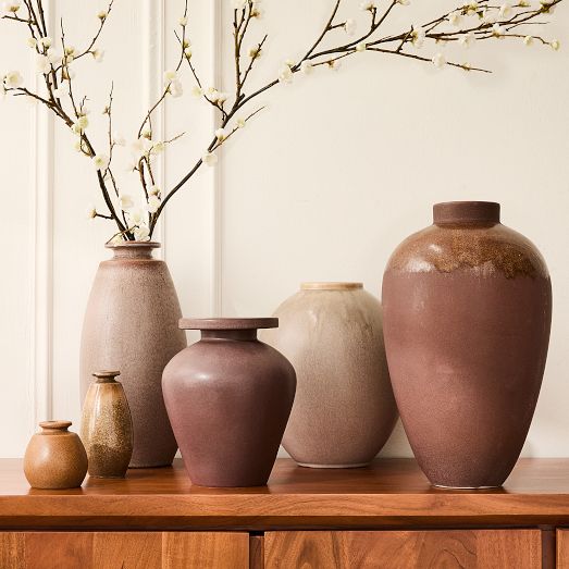 Orla Ceramic Bud Vase, Orange/Ochre, 3.5