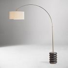 Ariel Stacked Arc Solid Oak Floor Lamp (63")