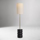 Ariel Stacked Solid Oak Floor Lamp (63")