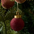 Small Flocked Ball Ornaments (Set of 25) - Plum