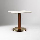 Claire Restaurant Dining Table - Porcelain w/ Protective Metal Bumper - Rectangle