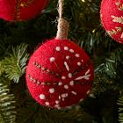 Embroidered Felt Ball Ornaments (Set of 4)